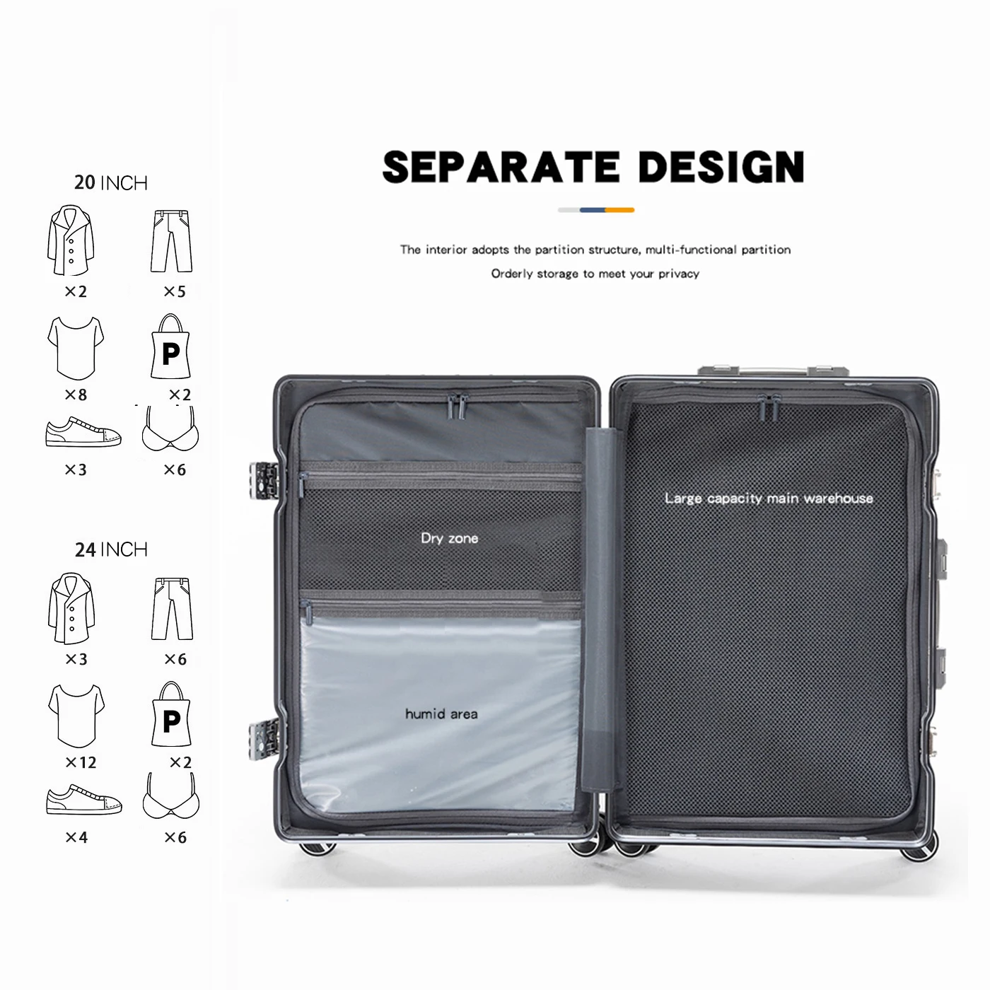 High Quality 26-Inch Trolley Bag Luggage Set with Spinner Caster Unisex Luggage Set