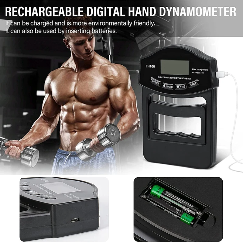 Digital Hand Dynamometer Grip Strength Meter Usb Lcd Screen Hand Grip Dynamometer