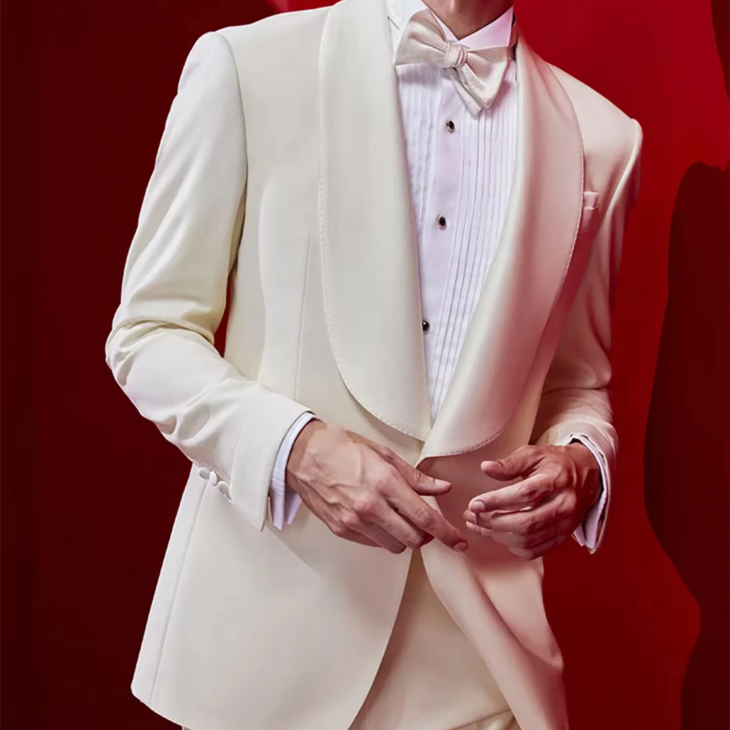 Custom Black Blazer Italian Style Worsted Wool Men Suit Custom Clothing