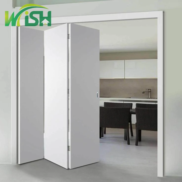 American style simple design multiple gates wooden bi fold door solid wood bedroom door oak sliding door