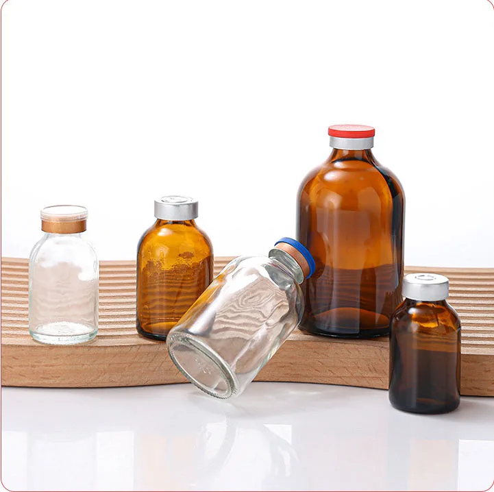 Pharmaceutical Amber Sterile Injection Glss Vials 10ml 30ml 50ml 100ml  Mould Type for Medicine Use