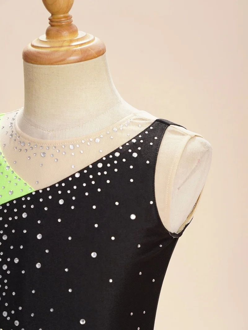 Kids Girls Kids Fashion Dance Wear Performance Wear Child Leotard Bodysuit For Dance Gymnastics Ice Figure Skating