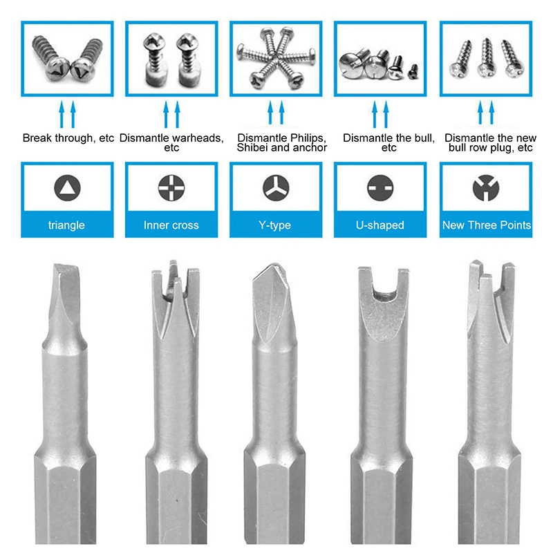 13PCS Magnetic Screwdriver Bit Set Special-shaped Bits Set