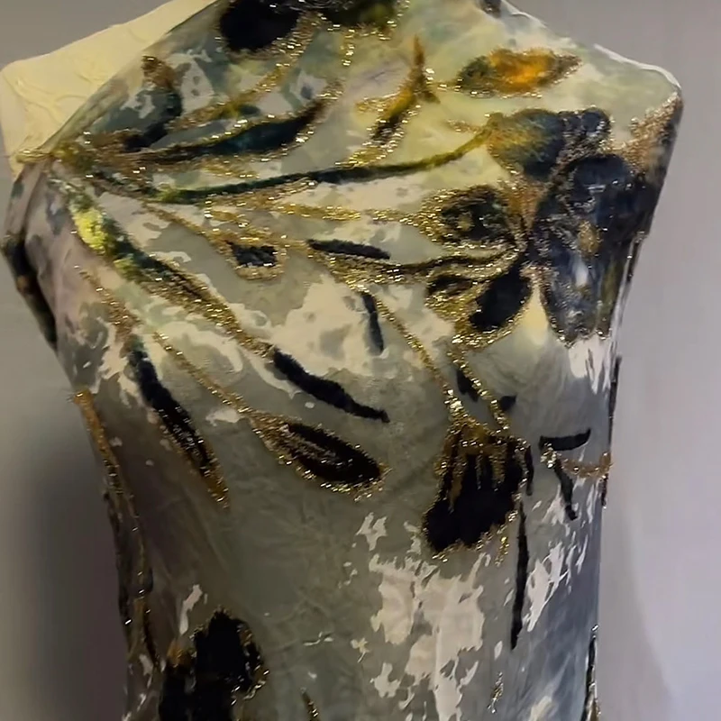 High Quality Luxury Thread Blended Jacquard Pure Silk Dress Fabric for Somalia Dirac Fransawi Suit and Sudanese Fabric