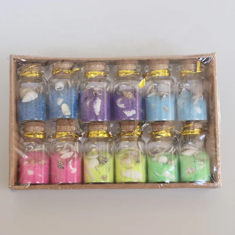 Shell Drift Lucky Glass Bottles for Sand Art Seashell Wishing Bottle for Birthday Gifts