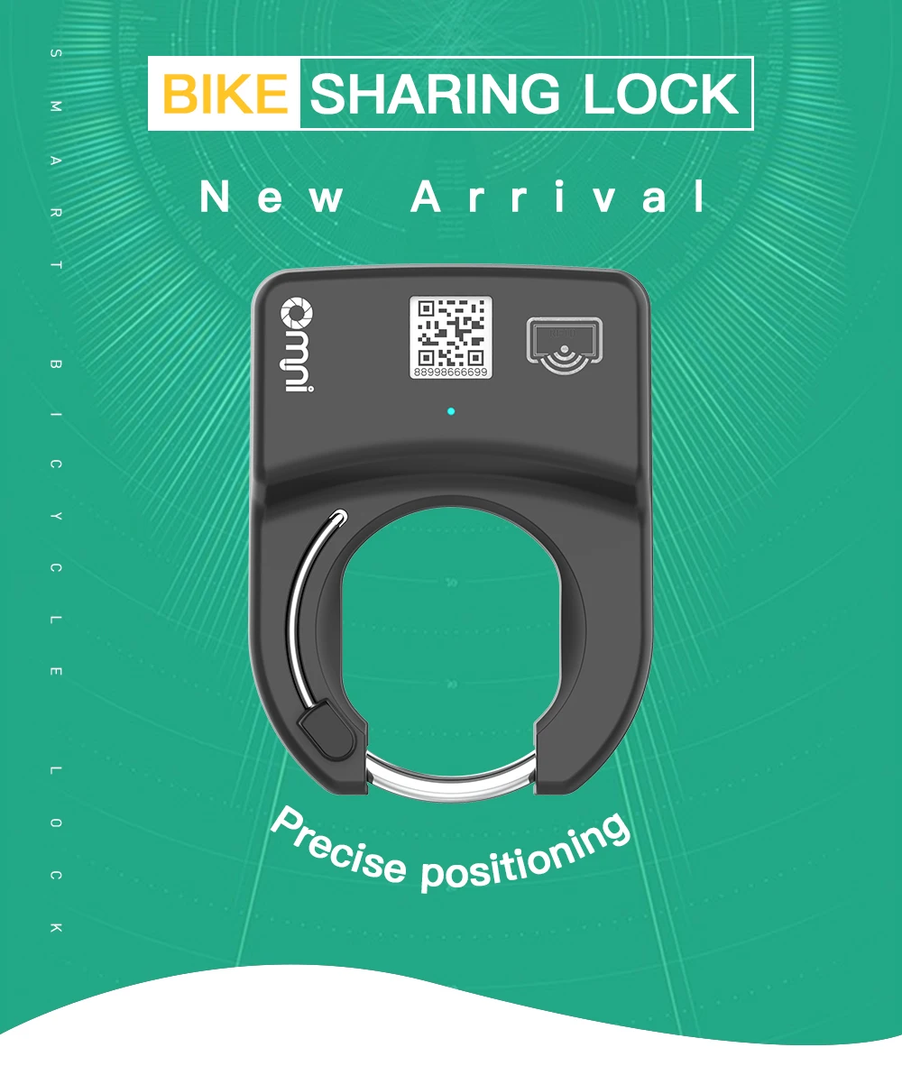 APP Scan QR Code Hidden GPS Sensor NFC Smart BLE Bike Lock For Bicycle Share Solution