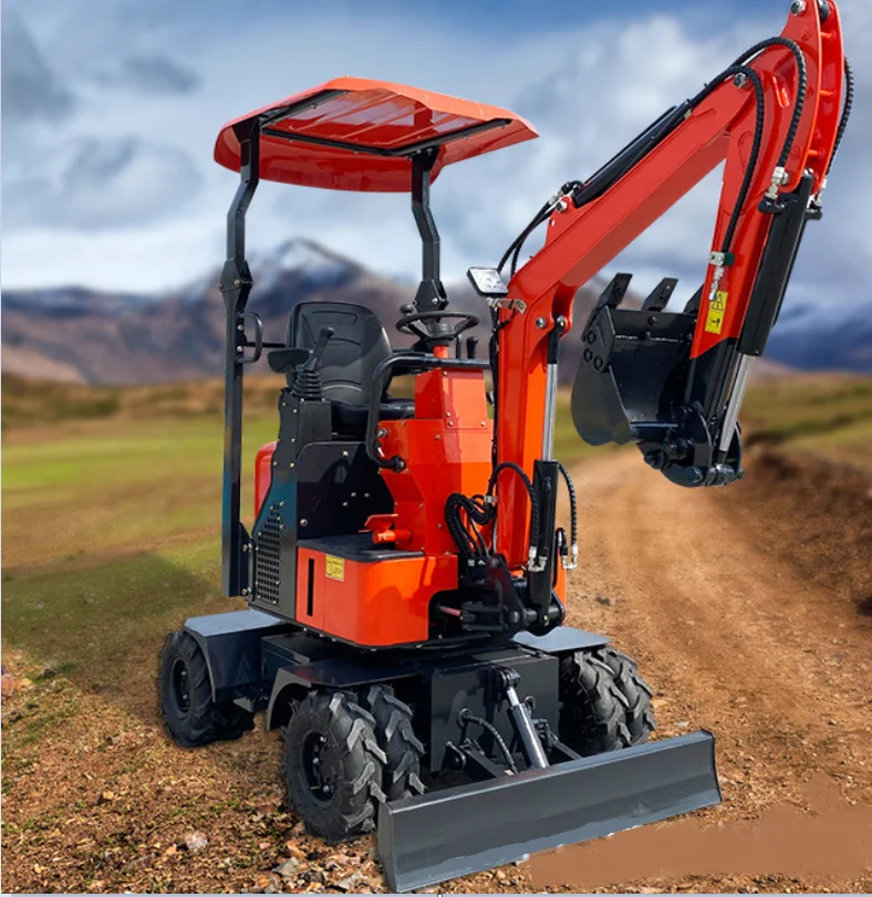 XDEM 1.2ton Mini Wheel Excavator 4 Wheels Tire Digger mini digger