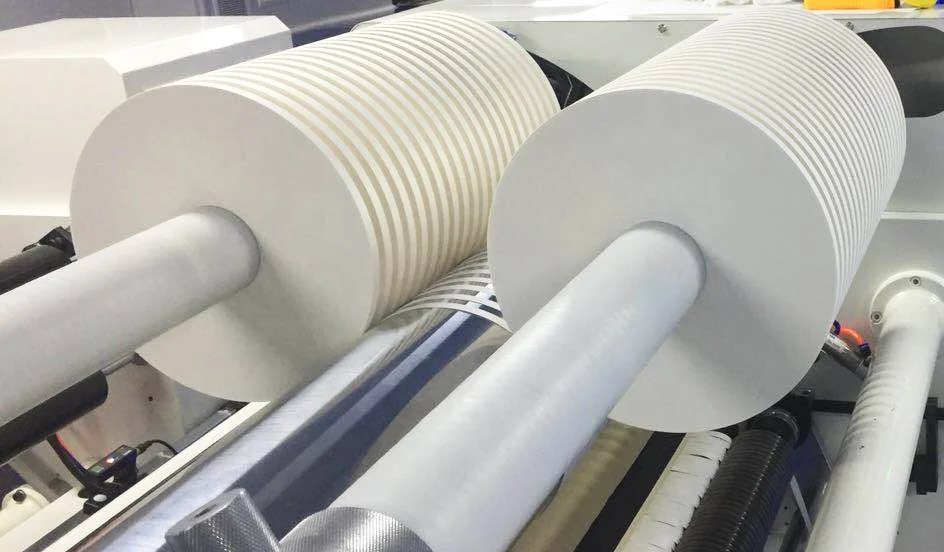 Double shafts turret slitter rewinder for BOPP / PVC / PET / label papers