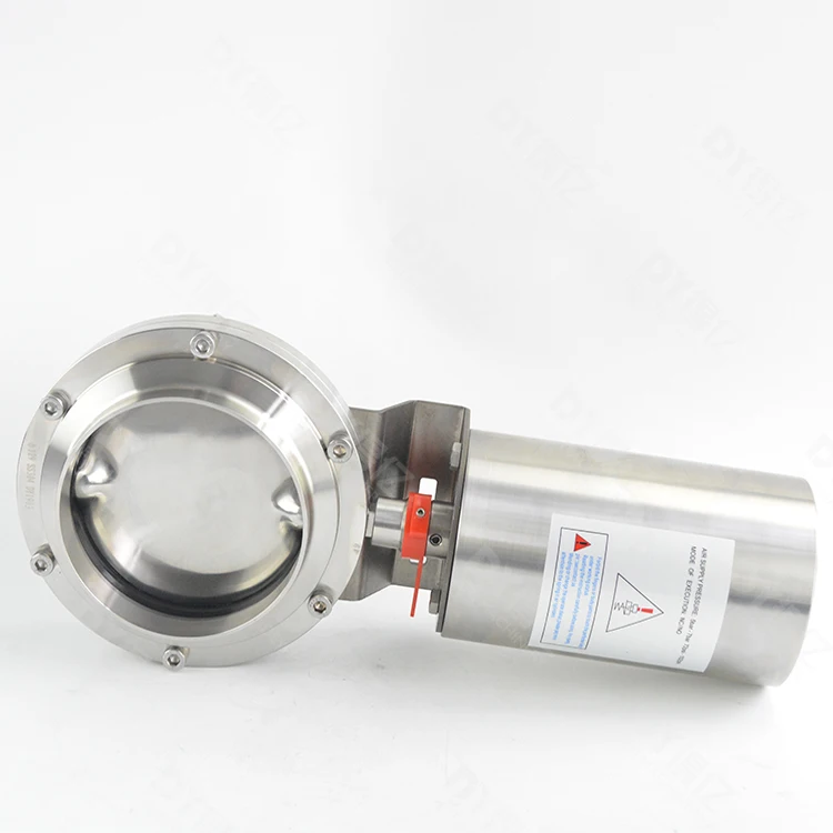 DEYI SS304 SS316L stainless steel Pneumatic hygienic Sanitary Clamp Butterfly Valve with Approach Switch for Alcohol Beer