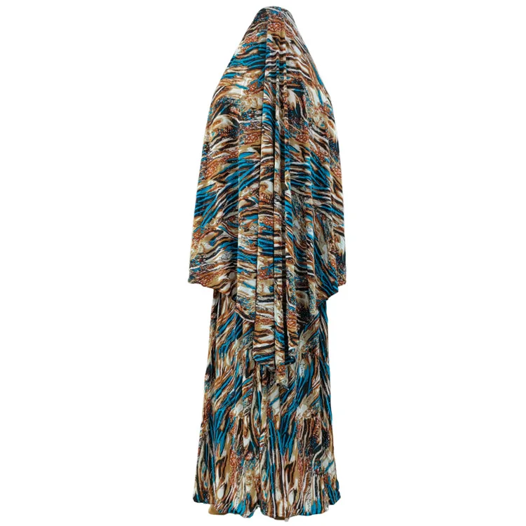 Middle East Hot selling Ice Silk Scarf Short Skirt Set of Two Printed Chapel Gown