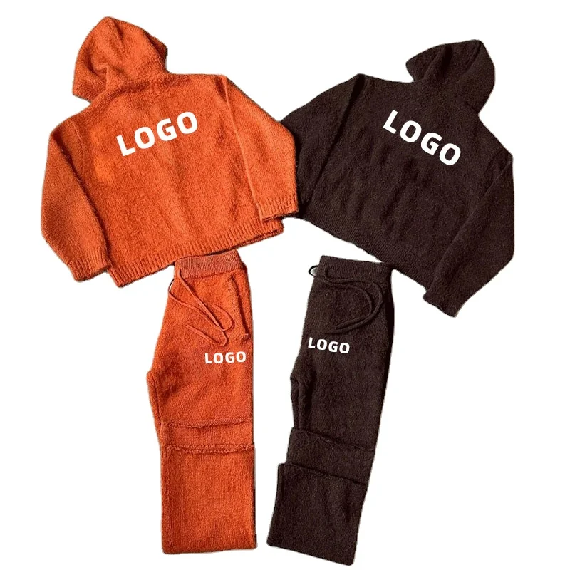 Трикотажный мужской мохеровый свитер с капюшоном на молнии