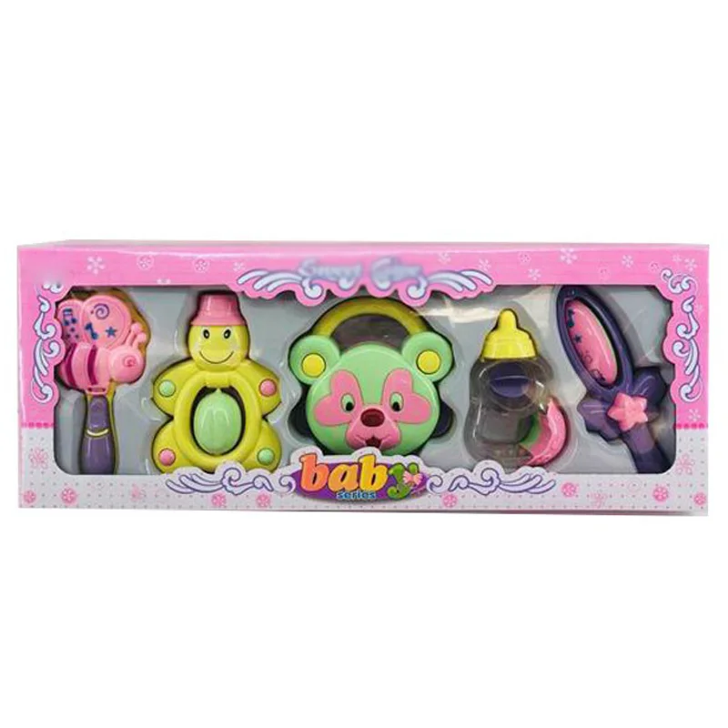 
6pcs Musical Baby Rattles Shaker Hand Bell Early Educational Newborn Cartoon Toy 