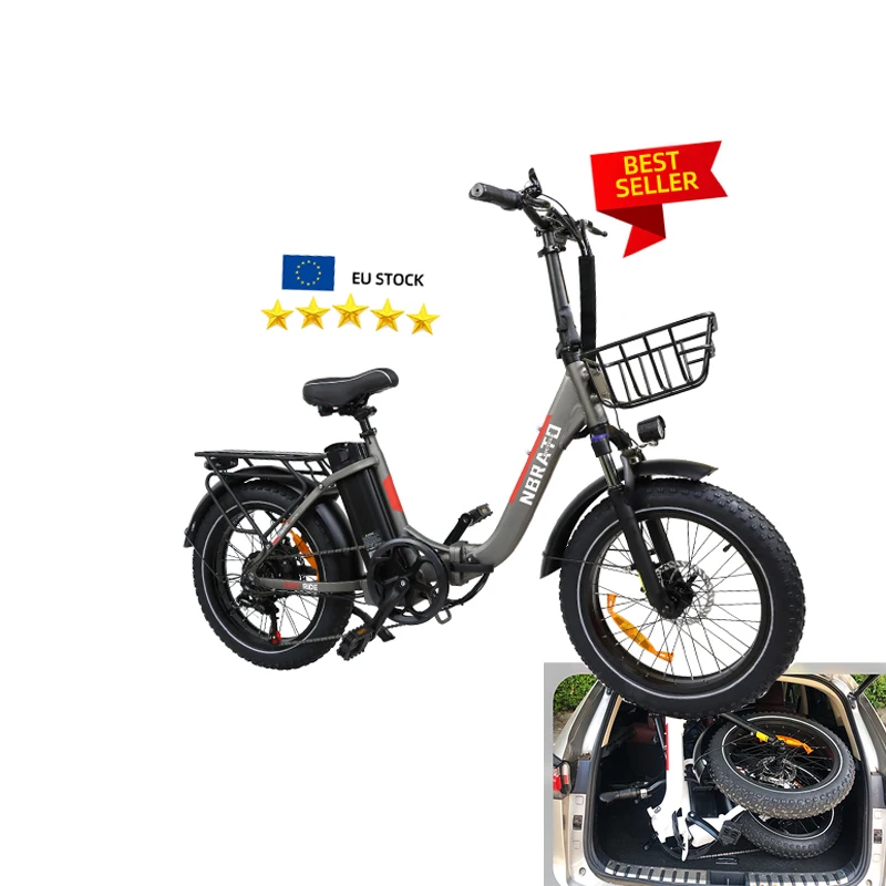 EU Drop Shipping 500W 48V 13AH 20inch Fat Tire Folding Ebike Electric Mountain Bike Bicycle
