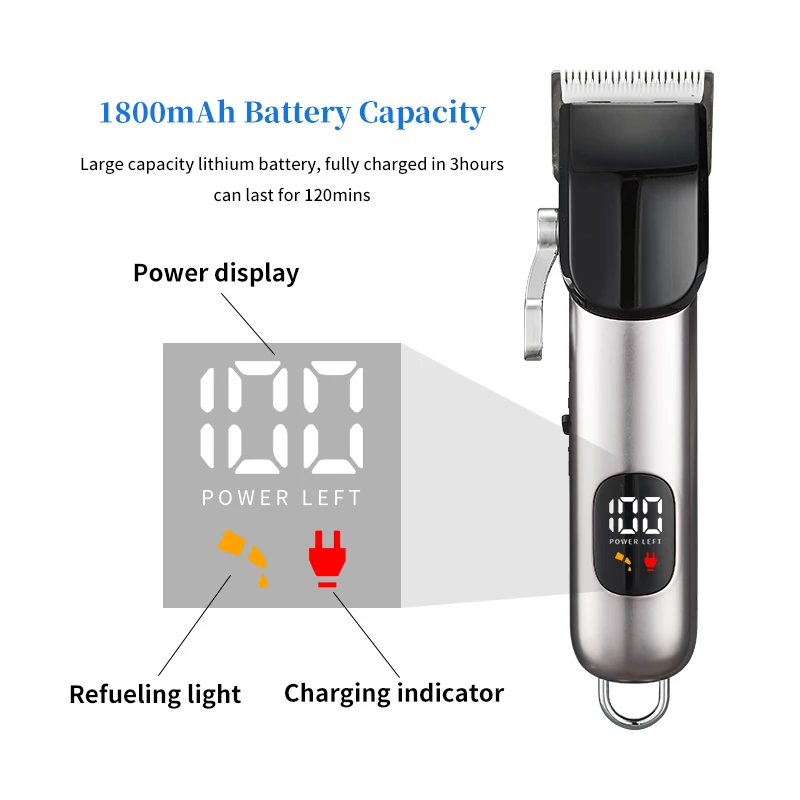Wholesale New Hair Clipper High Speed Motor USB Charging Ceramic Blade Electric Hair Clipper