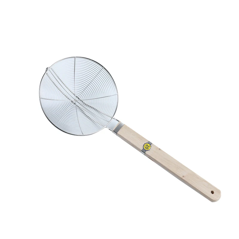 Ситечко для макаронных изделий пищевого класса, Сетчатое ситечко из тонкой проволоки с деревянной ручкой, ситечко из нержавеющей стали