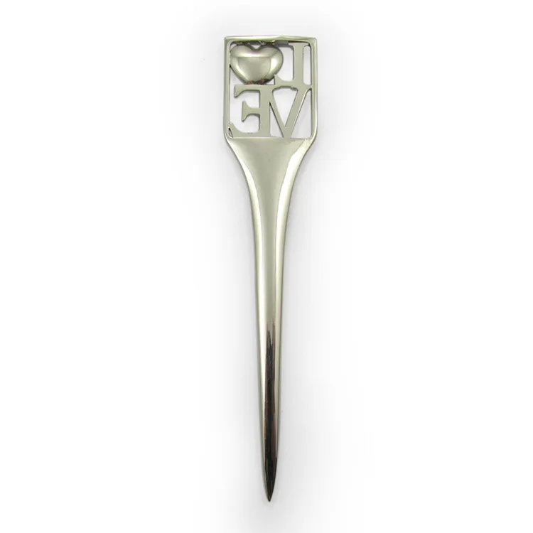 Металлический Открыватель для букв от производителя, серебряный резак для бумаги в форме сердца, креативный Деловой Подарок, открывалка для букв