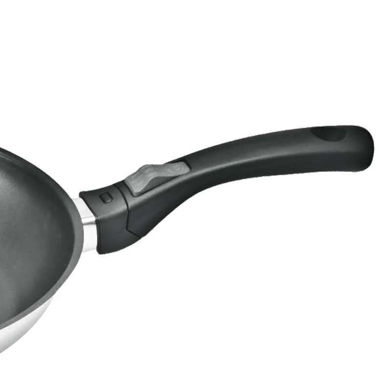 OEM Wholesale Removable Handle Stainless Steel Frypan With Spout