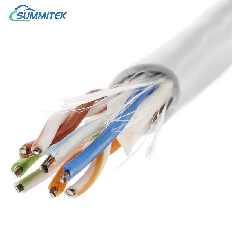 Indoor U/UTP UTP CAT6 Lan Cable 0.56mm 23AWG Solid Copper PVC Plenum Rated Unshielded Pass Fluke Test OEM Bulk Cable 305m 1000ft
