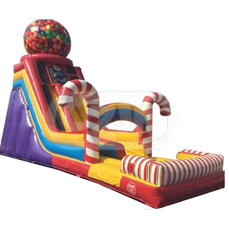 
home use buTterfly inflatable 18 ft candy kIndom pink water slide bouncer slide with pool candy inflatable slide for sale 