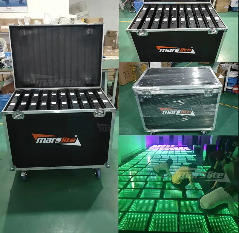 Magnet wireless portable device professional dj 3d mirror rgb led dance floor party