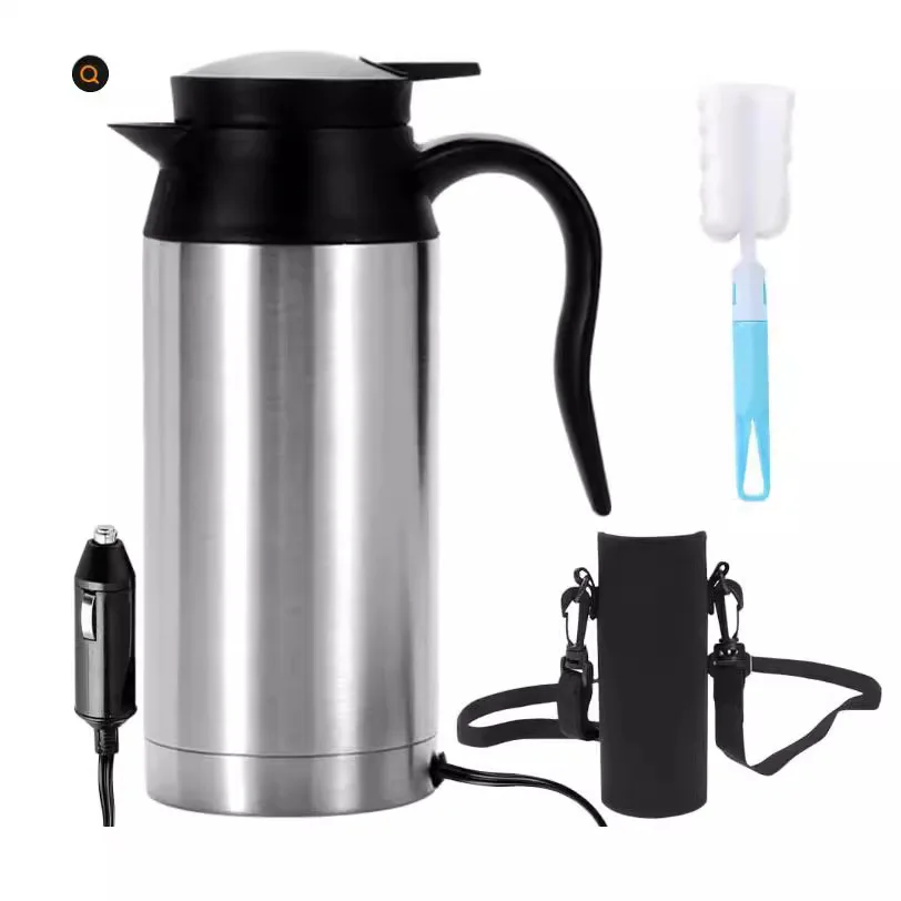 12V 24V Cigarette Lighter Plug Boiling Insulation Electric Heating Cup Kettle Stainless Steel Electric Car Kettles