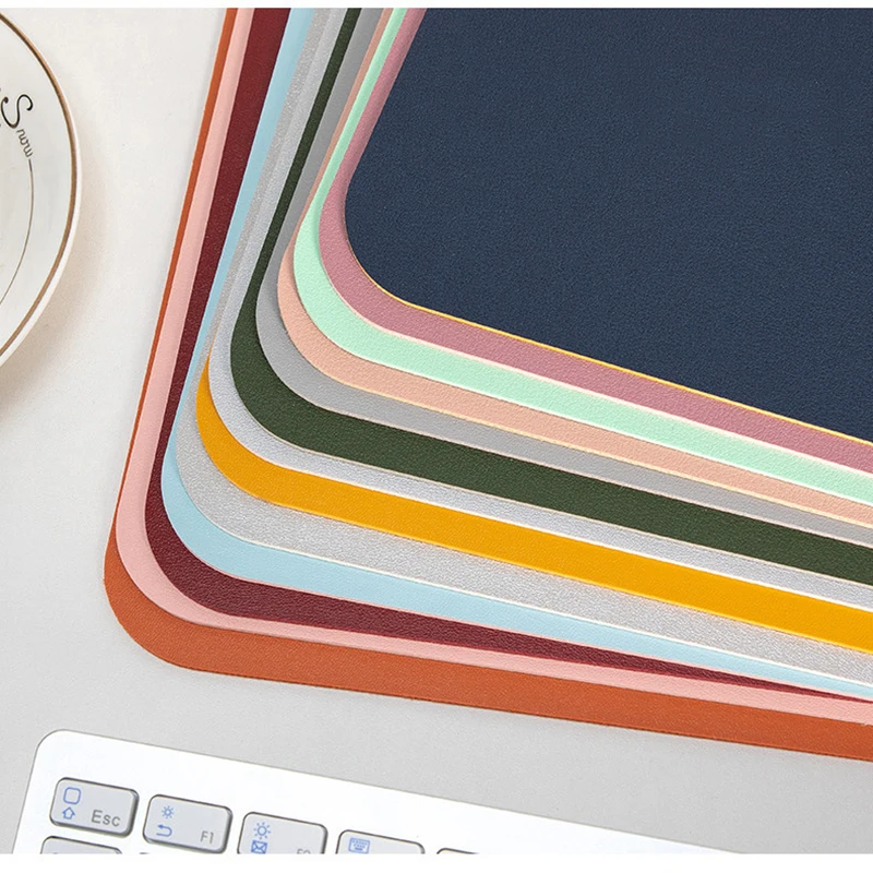 Custom Dual-Sided Multifunctional Desk Pad Waterproof Desk Blotter Protector Leather Large Desk Writing Mat Mouse Pad