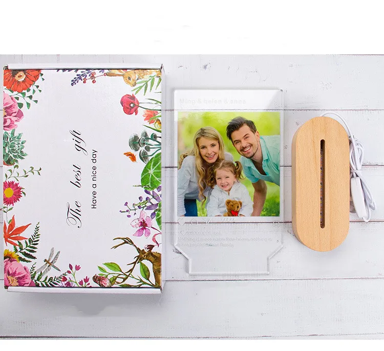 Resin Photo Frame Custom Photo Acrylic Song Wedding Album Spotify Music Plaque Base Custom Photo Frame