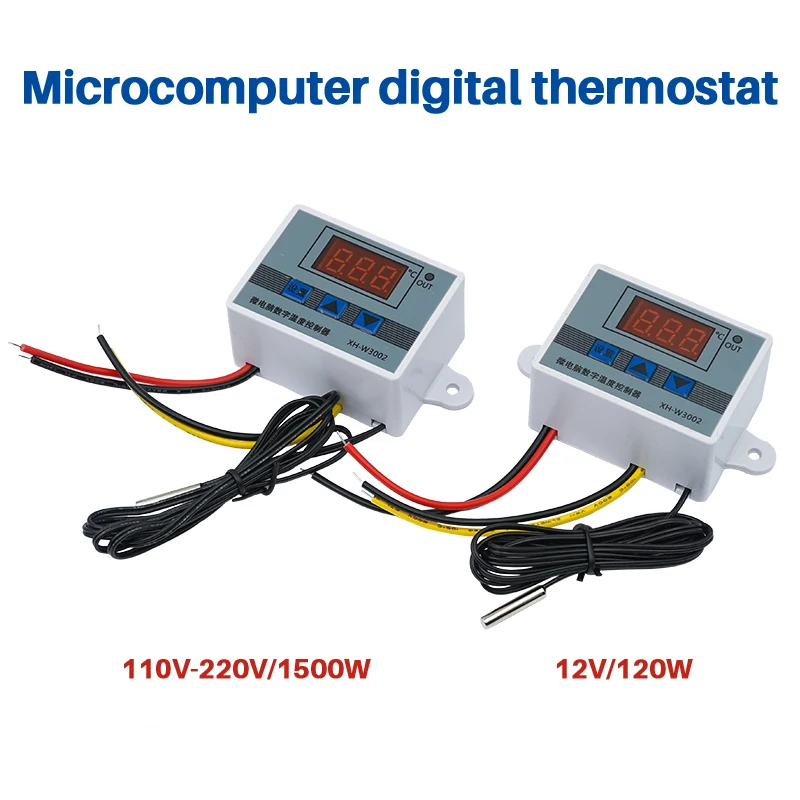 XH-W3002 микрокомпьютер цифровой регулятор температуры светодиодный термостат переключатель постоянного тока 12 В переменного 110 220