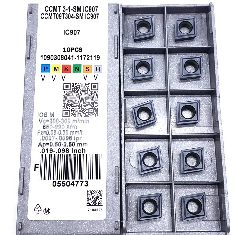 ISCAR оригинальный CCMT 060204 CCMT09T304 SM IC908 CCMT09T308 внешний токарный инструмент с металлической вставкой для токарного станка твердосплавный автомобиля