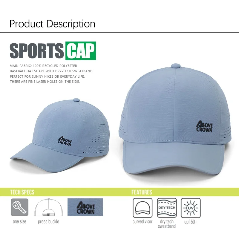 Custom Embroidery DRIP GLUE Logo Summer Lightweight Quick Drying Sun Hat Uv Protection Mesh Baseball Cap For Outdoor Sports