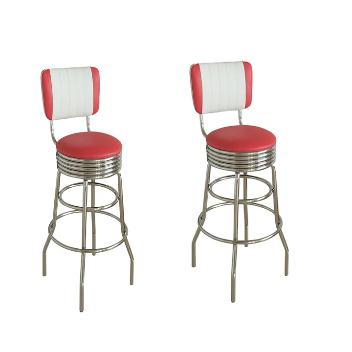 New Arrival Customized Metal Steel Bar Stool Chair Modern 2 Piece Industrial High Bar Chair