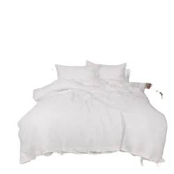 OEKO-TEX  Flax linen bed sheet linen duvet cover  pink color  with hemp bedding 100% French flax linen bedding set