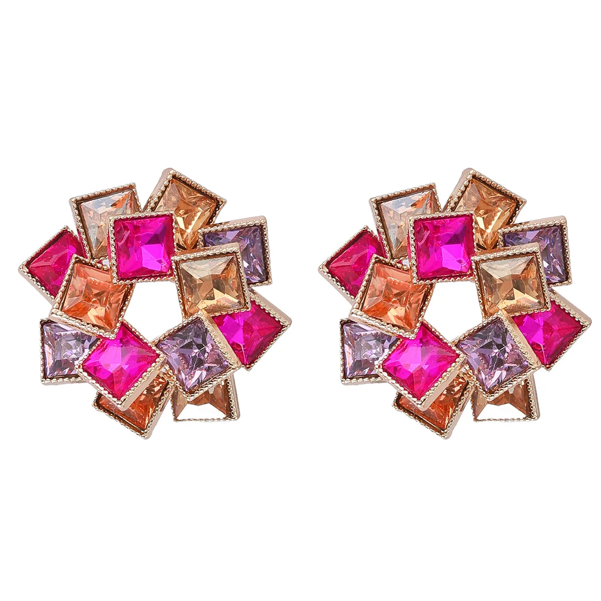 Wholesale Retro Fashion 925 Silver Drop Earrings for Women Trendy Retro Style Hollow Party Jewelry Exaggerated Western Design