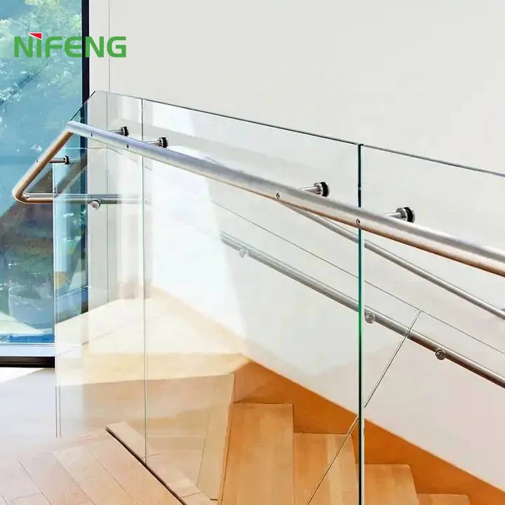 Stainless Steel Stair Railing Clamp Glass Handrail Wall Bracket Fitting Stairway Rails Holders Guardrails Handrail Brackets
