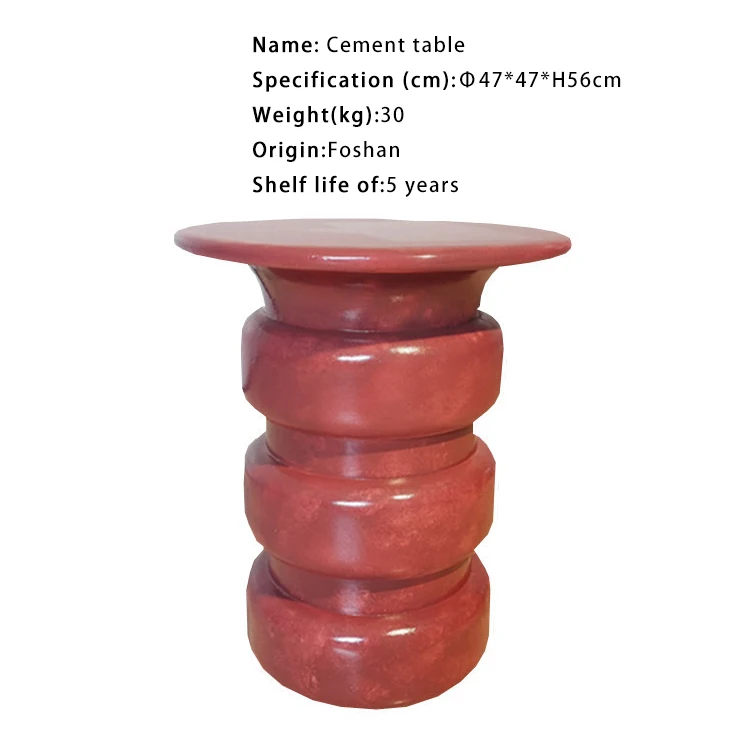 Cement concrete coffee table bedroom roman pillar durable custom scandinavian minimalist modern outdoor round tea table