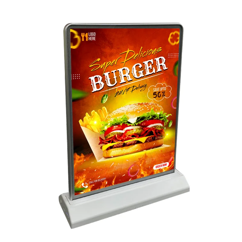 A4 Rechargeable Desktop LED Advertising Light Box Menu Board with Battery Powered Double-Sided Display