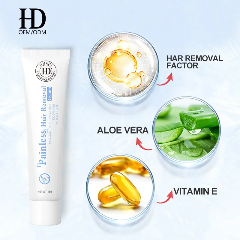 
OEM Private Label Hair Removal Cream for Men, Permanent Painless Depilatory, Used on Bikini, Underarm, Chest, Back, Legs and Arm 