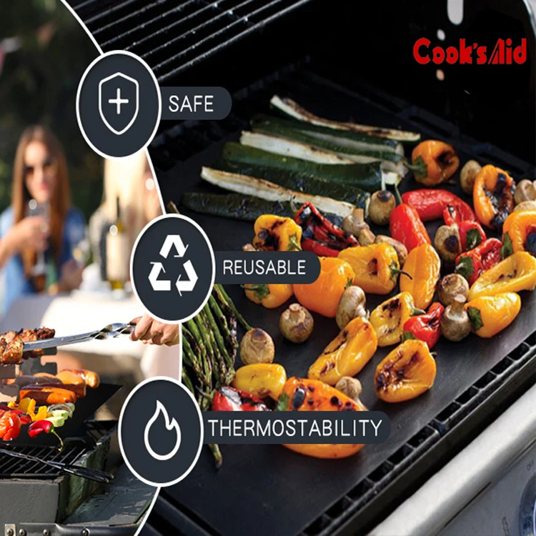 Hot Sale BBQ Grill Mat Nonstick Reusable Dishwasher Safe Barbecue Cooking Mats