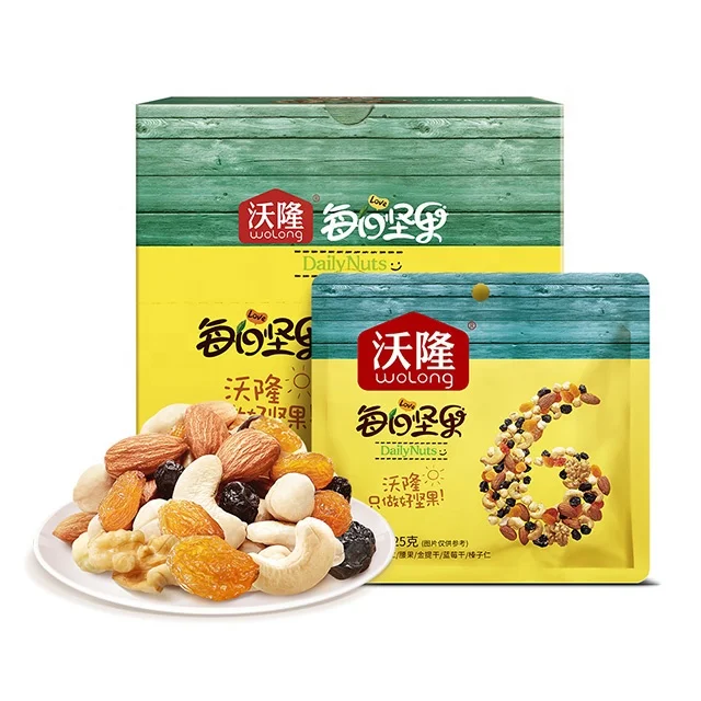 Wolong  175g roasted cashew almond nuts, mixed snack nuts with dried blueberry and raisins