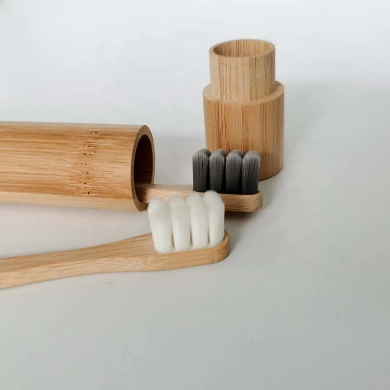 Sensitive teeth oral care eco organic bamboo handle micro nano bristle toothbrush
