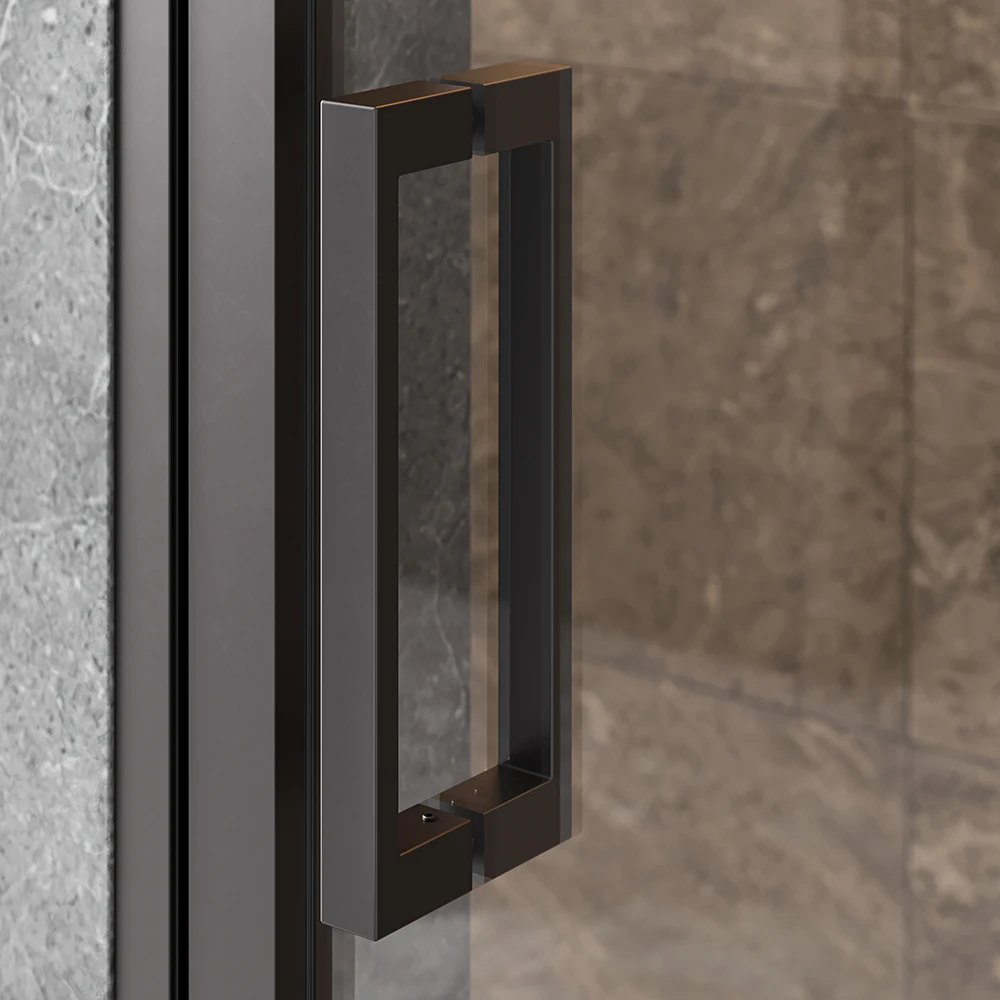 Seawin Black Frame Bathroom Shower Enclosure 10mm Tempered Glass Pivot Shower Door Aluminium Frame Shower Glass Panel