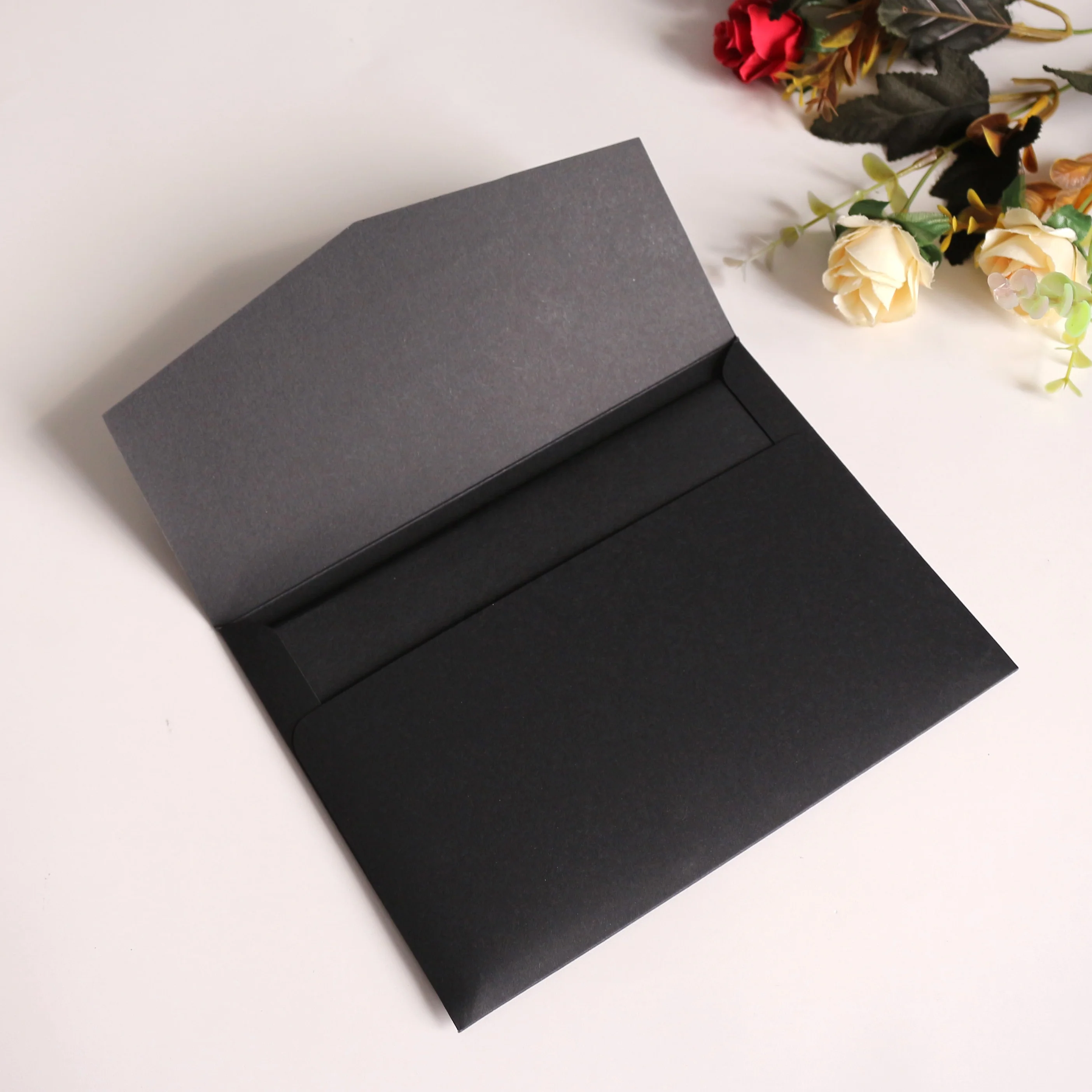Wholesale Elegant Simple Black Acrylic Invitation Cards With Gold Foil Blank Ribbon Luxury Acrylic Birthday Wedding Invitations
