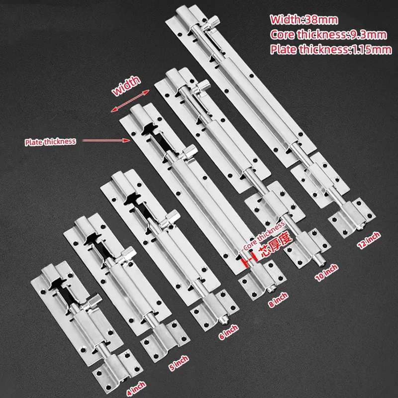 Stainless Steel Security bolt lock with left & right direction sliding latch