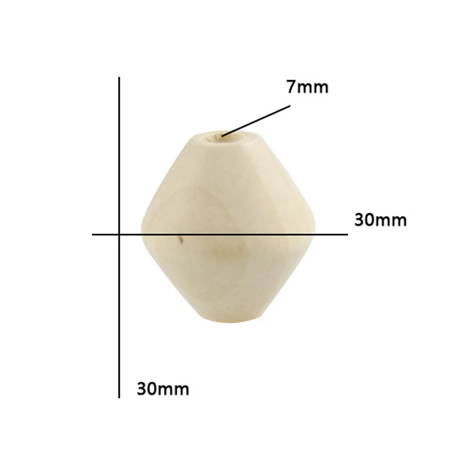 Tailai Natural Solid Wood Large-Hole Diamond-Shaped Beads: Perfect for DIY Jewelry Making and Handcrafted Decorative Projects