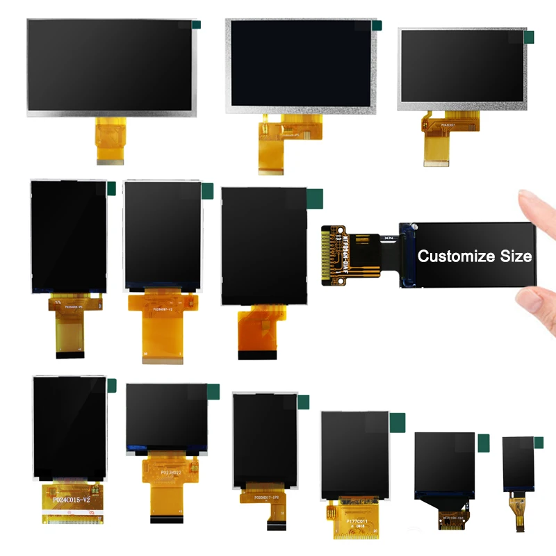 0.9 0.96 1 1.08 1.14 1.2 1.3 1.33 inch spi rgb mcu mipi 8 10 12 13 18 20 30 37 40 50 pin lcd touch screen