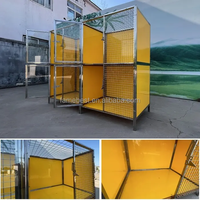 Stainless steel Raised floor kennels Double stack kennels Heavy Duty Dog Enclosure