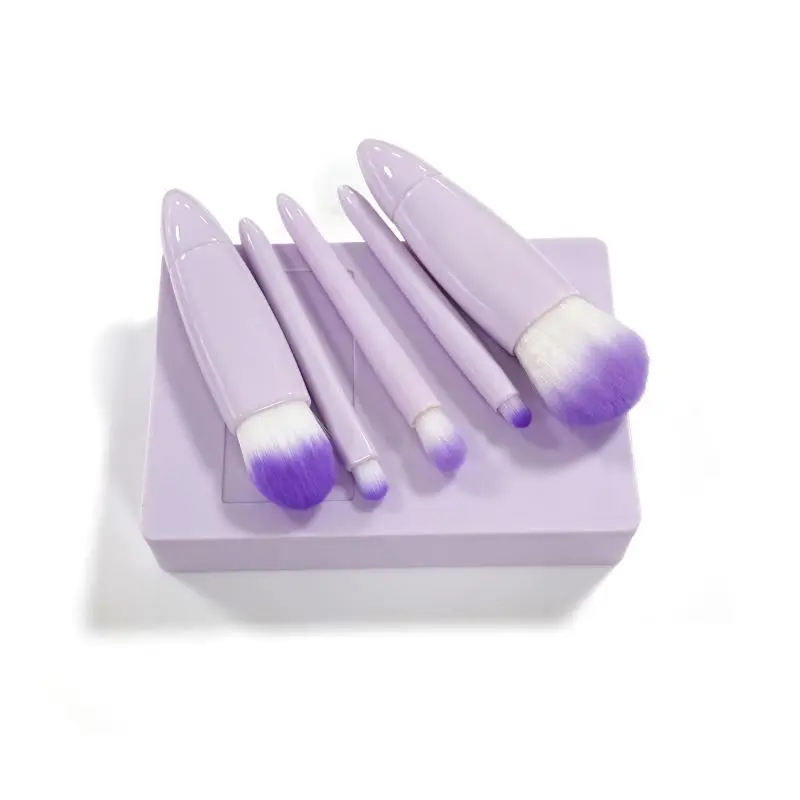 Wholesale 5Pcs Portable Travel Makeup Brushes Tool Set Custom Logo Cosmetic Powder Eye Shadow Foundation Blush Makeup Brush set