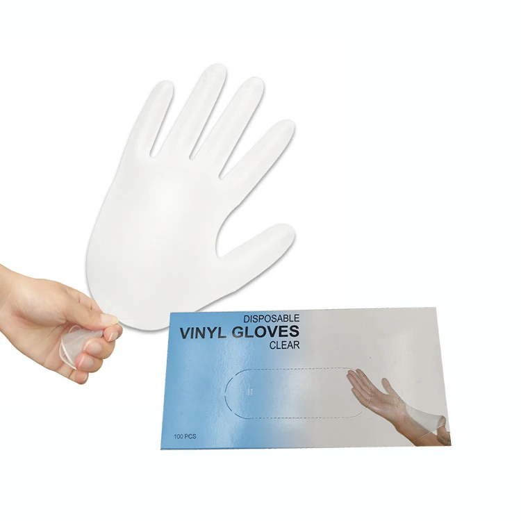 China Cheap Great Large stock 100pcs per Box Clear Transparent Soft Food Grade Vinyl Power Free PVC  Gloves