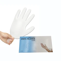 China Cheap Great Large stock 100pcs per Box Clear Transparent Soft Food Grade Vinyl Power Free PVC  Gloves