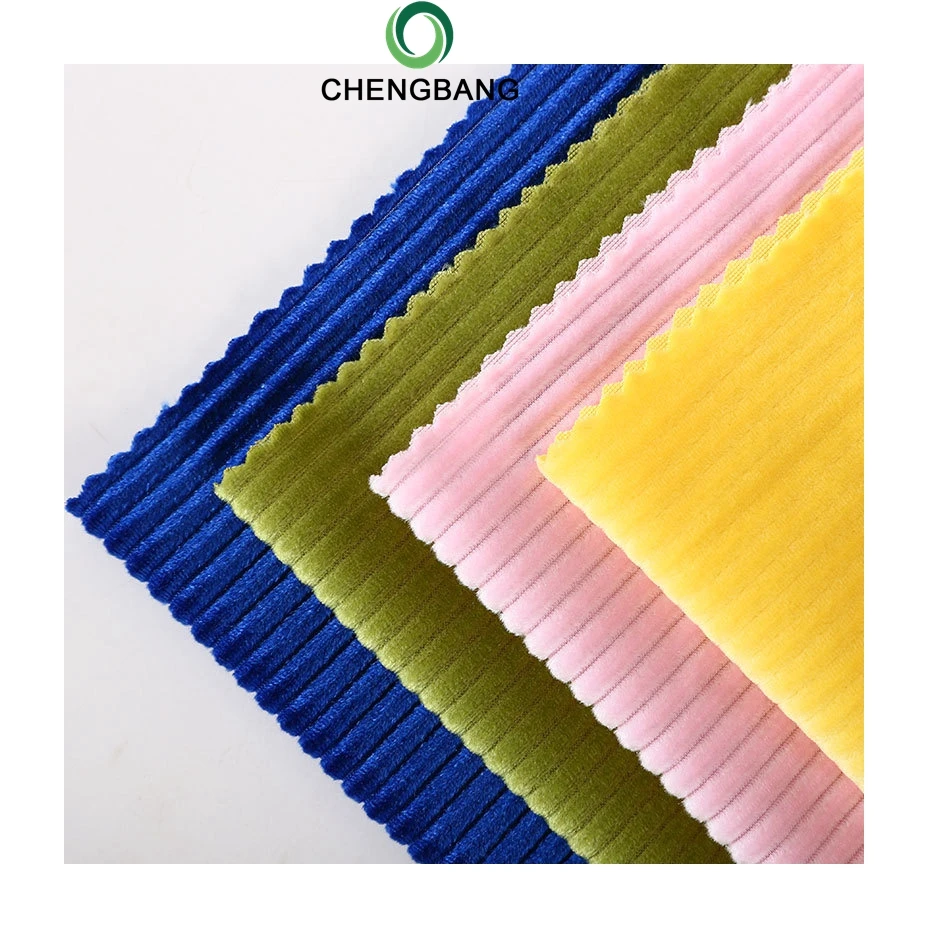 Stripe crystal 3D velvet polyester spandex fashion corduroy clothing fabric home textiles